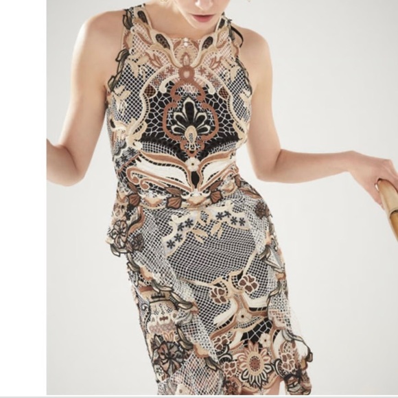 Kobi Halperin Jaylynn Gold Crochet Formal Dress - Picture 4 of 10